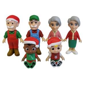 CoComelon Christmas Figures Grandpa Grandma Cody JJ